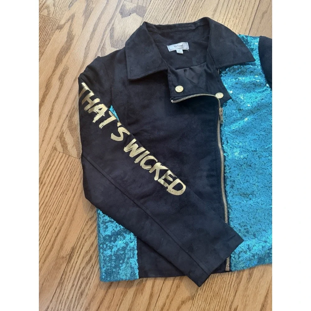 Disney Descendants Uma Moto Jacket Girls S Blue Sequin Wickedly Fierce